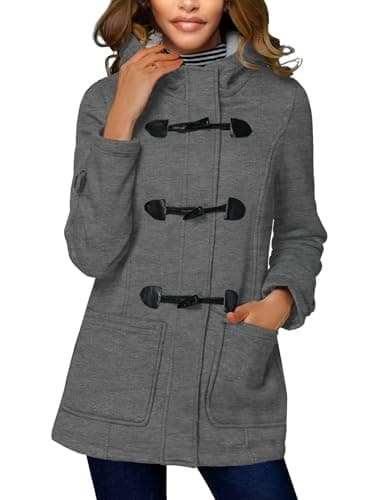 STOLKISS Women's Fleece Jacket Long Soft Insulated Shell Warm Winter Coat Long Soft Slim Warm Windbreaker Hood Plus Size Coat - Image 1