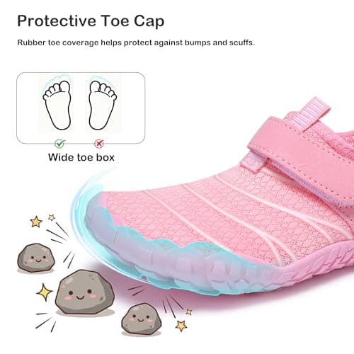 Stelle Kids Water Shoes for Girls Boys Swim Beach Hiking Pool Shoes Quick Dry Barefoots for Toddler/Little/Big Kids（Pink，10MT） - Thumbnail 4