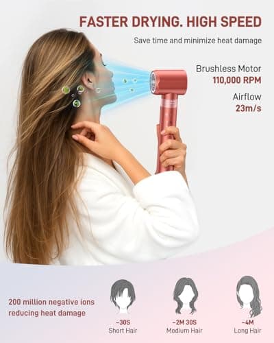 5 in 1 Hair Styler Hot Air Styler - High-Speed Hair Dryer Brush, Fast Drying No Heat Damage Ionic Blow Dryer Brush for Women Volumizing, Curling, Straighten, Frizz-Free Multi Stylers Travel Bag - Thumbnail 5