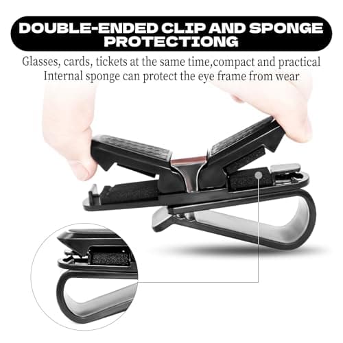 HUiPENGFEI 2Pcs Sunglass Holders for Car + 2Pcs Car Picture Holder, Sunglasses Holder and Ticket Card Clip, Acrylic Magnetic Photo Holder, Car Visor Accessorles, Car Photo Holder (4Pack) - Thumbnail 6