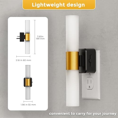 L LOHAS LED Night Light, 2 Pack Night Lights Plug into Wall, 3000K Soft White, 0-100LM Adjustable Brightness, 180° Rotating Plug in Night Light with Auto Light Sensor (Matte White) - Thumbnail 4