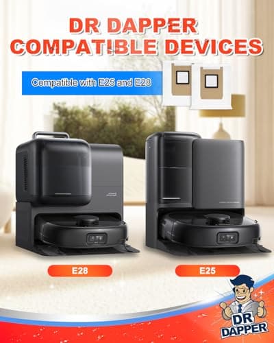DR DAPPER 8 Pack Dust Bags,Compatible with Eufy E28 Omni/E25 Omni Robot Vacuum,3L Large Capacity,Heavy-Duty-Resistant Design E28Omni /E25 Omni Vacuum Bags - Thumbnail 2