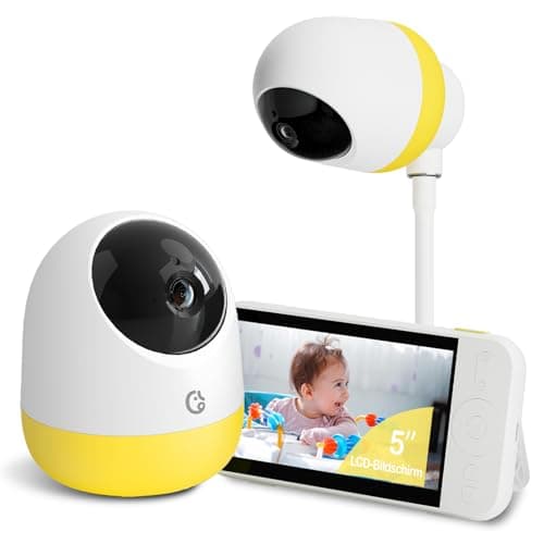Ellie Pro Baby Monitor with Camera and Audio,5'' IPS 2K UHD Resolution,6000mAh Battery, Remote Pan-Tilt-5X Zoom, 2-Way Talk,No WiFi, Night Vision, Virtual Fence 24hr Play Back and 1000ft Range - Image 1