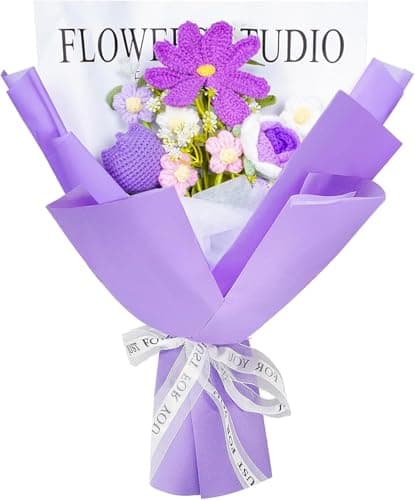 Valentine's Day Handmade Crochet Flower Bouquet - Valentine's Day Gift & Birthday Gift, Lasting Keepsake Delivery Bouquet for Her, Anniversaries, Graduation - Gift for Women, Mom, Wife, Teacher - Image 1