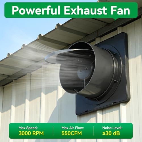 Solar Exhaust Fan 2-in-1 with DC Adapter,Large Solar Panel 3000 RPM High Speed Ventilation Fan,Waterproof with Auto Shutter for Continuous Airflow for Shed,Chicken Coop,Greenhouse,Dog House - Thumbnail 3