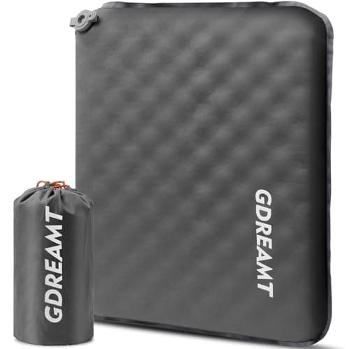 GDREAMT Inflatable Seat Cushion, Self-Inflating Memory Foam Stadium Seats Cushion Portable Camping Air-Foam Sitting Pad for Travel Airplane Car Bleachers Backpacking Office, Lightweight & Compact - Image 1