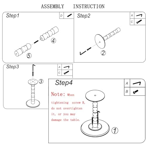 zaowofires Solid Wood Round Side Table, Small Drink Table,Cocktail Table, Wooden Pedestal End Table, Plant Stand for Living Room, Bedroom，Office and Corners(Walnut/Black) - Thumbnail 4
