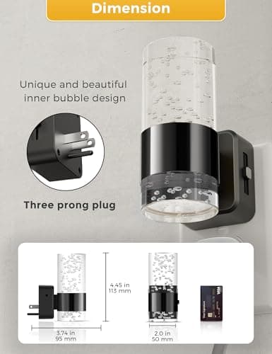 L LOHAS LED Night Light,Dimmable Night Lights Plug into Wall, Acrylic Nightlights with 0-100 LM Adjustable Brightness, 5000K Plug in Night Light with Dusk to Dawn Sensor, for Bathroom Hallway - Thumbnail 5