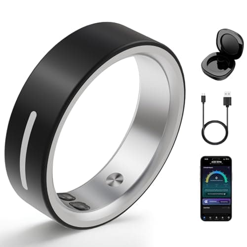 AIZO VENTIX Smart Ring for Men Women, Ceramic Fitness Tracker Ring with Heart Rate/HRV/Sleep/Fitness Management,Vibration Alerts,Women Health, Waterproof, iOS&Android(Black, 8) - Image 1