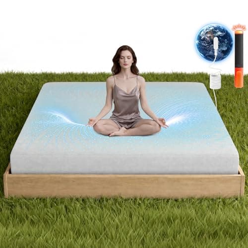 Grounding Sheets for Bed Sleeping, 90% Tencel and 10% Pure Silver Fiber Grounded Sheet Connect to The Earth Energy with 15 Feet Cord and Test Pen for Better Sleep Relieve Stress (Cold White, Queen) - Image 1