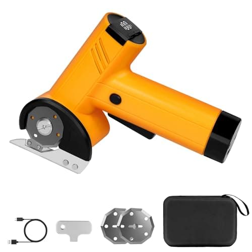 PJE 2026 Upgrade 4.2V Cordless Electric Scissors, Cardboard Cutter with LED Display, 4-Speed Switching, 3 SK5 High Carbon Steel Blades, Box Cutter, for Thin Fabric, Cardboard, Leather, Carpet - Image 1
