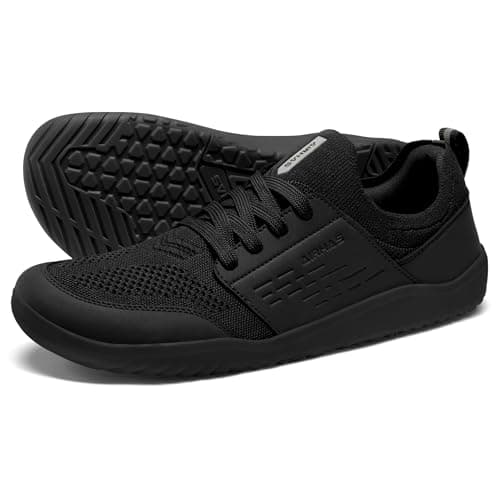 AIRHAS Mens Barefoot Shoes with Wide Toe Box Gym Workout Sneakers for Men Zero Drop Walking Shoes(Black,11.0) - Image 1