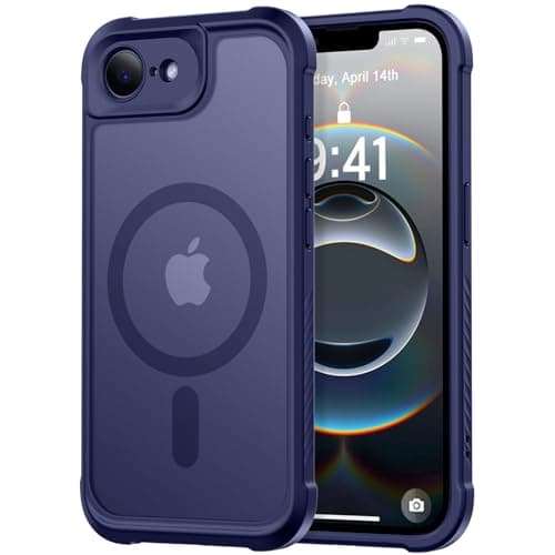 Thomo Magnetic for iPhone 17e Case/iPhone 16e Case, [Full Camera Protection] [Compatible with Magsafe] Military-Grade Shockproof, Anti-Fingerprint Translucent Matte Phone Case,Deep Blue - Image 1