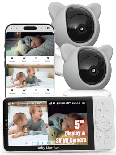 iFamily WiFi Baby Monitor with App – Smartphone Baby Monitor with 5" HD Monitor & 2K Camera, Night Vision, 2-Way Talk, Motion Tracking&Alerts, Temp Sensor, Lullabies,Secure WiFi Lock - Image 1