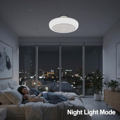 WUTGHUI Smart LED Ceiling Fan with Light - APP & Remote Dual Control, 20 Inch Low Profile Ceiling Fan 6 Speeds & 4 Light Modes 3000-6000K Dimmable, Flush Mount Fandelier for Bedroom & Living Room - Thumbnail 6