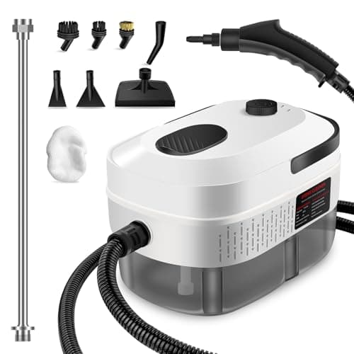 Zerpyor Handheld Steam Cleaner, 2500W Powerful 15sec Heat-up Multipurpose Steamer, 3-Level Temp, 37OZ Pressurized Deep Cleaning Steamer with 10 pcs Accessories for Window, Grease, Car, Home - Image 1