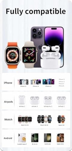 3 in 1 Upgraded Wireless Charger Charging Station: Foldable Charger Stand Multiple Devices for Apple - iPhone 16/15/14/13/12- Watch/Ultra & Airpods 4 3 2 Pro (White) - Thumbnail 6