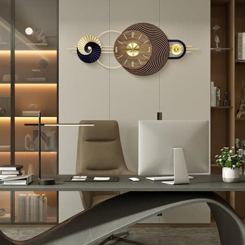 AXAORIRA 39x16 Inch Modern Large Wall Clock for Living Room, Contemporary Silent Non-Ticking Decorative Analog Clocks for Home Decor, Bedroom, Kitchen, Entryway, Office - Gifts for Family and Friends - Thumbnail 5