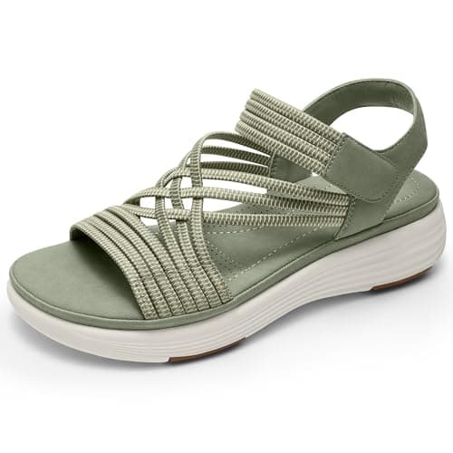 Vilanva Women's Comfortable Walking Sandals (Green Size 7) - Image 1
