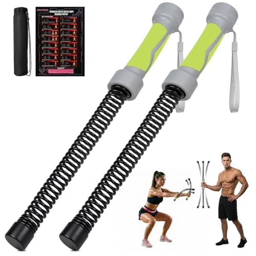 ONLYMENS 3-in-1 Ropeless Battle Ropes for Home Gym, Heavy Weighted Cordless Battle Rope Sticks (2.86lbs Each), Convertible Power Twister & Vibration Bar, Portable Workout Exercise Equipment for Cardio Training - Image 1