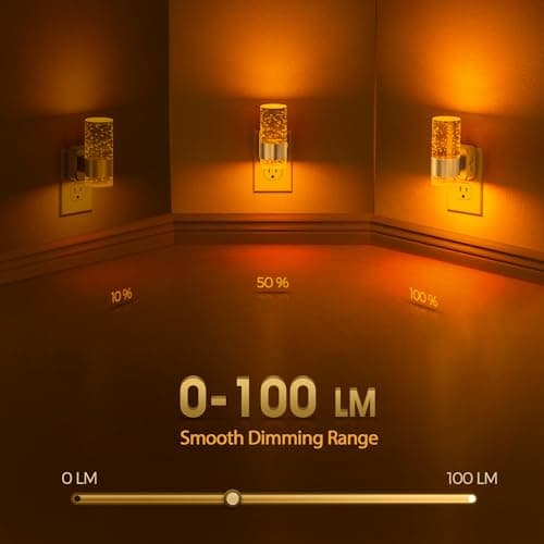 Briignite Night Light, 2 Pack Dimmable Night Lights Plug into Wall, LED Night Light with 0-100 LM Adjustable Brightness, Automatic Night Lights with Dusk to Dawn Sensor, for Bathroom Hallway - Thumbnail 2