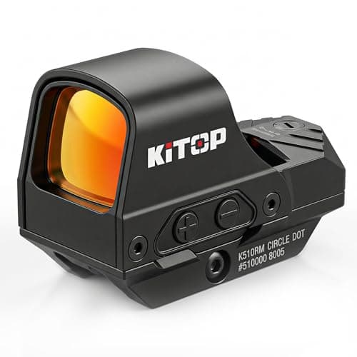 Multi-Reticle Open Reflex Red Dot Sight: 2 MOA Dot & 65 MOA Circle, Shake Awake, Solar-Assisted Power, Titanium Hood, IP67 Waterproof, 12 Brightness, Quick-Detach Mount for Picatinny Rail Long Guns