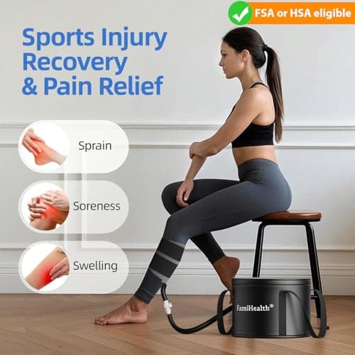 Cold Therapy Machine, Portable Ice Machine for Knee After Surgery, Programmable Knee Replacement Recovery System for Post Surgery Recovery Sports Injuries Reduce Swelling (Black) - Thumbnail 2