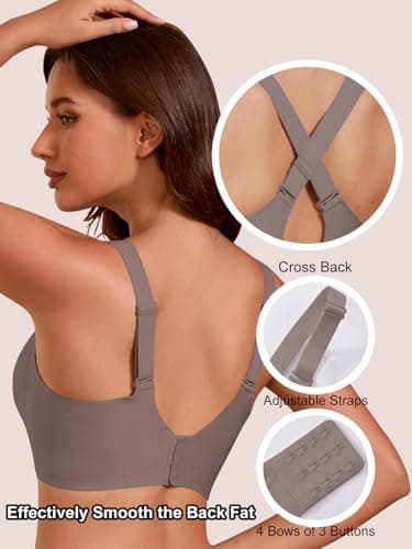 COCOMARTS Jelly Bras for Women No Underwire Seamless Push Up Scalloped Tshirt Bralettes Comfortable Wireless Everyday Bra Coffee Medium - Thumbnail 5