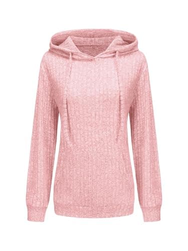 STOLKISS Women’s Casual Hoodies Shirts Long Sleeve Lightweight Fall Pullover Tops Solid Velvet Loose Sweatshirt with Pockets - Image 1