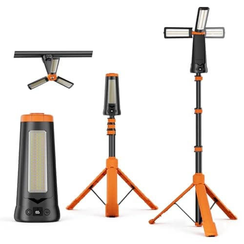 SKYFIRE Rechargeable Camping Light, 5500 Lumens LED Work Light with Detachable Tripod, 10000mAh Battery Powered, Solar Magnetic Waterproof Outdoor Light for Camping, Emergency, Construction Site - Image 1