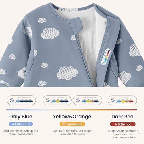 kaiya baby Unisex Sleeping Bag for Babies and Toddlers 3.5 Tog Sleep Sack 0-6Months, Long Sleeve Sleep Sack, Wearable Blanket Baby, One Piece with Sleeves, Gifts - Thumbnail 6