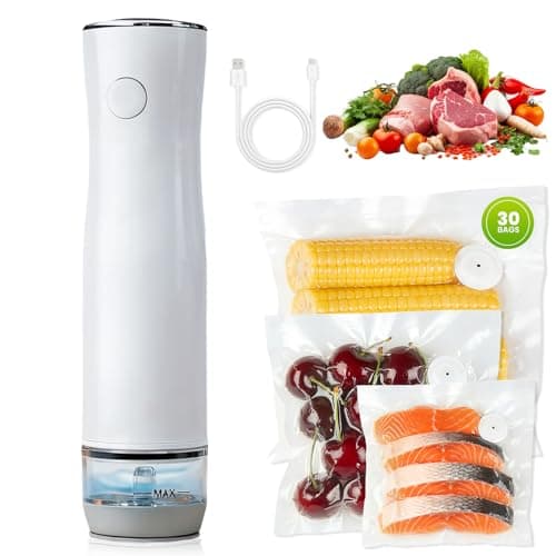 Compact Vacuum Sealer for Food, Rechargeable Handheld Vacuum Sealer Machine with 30 Reusable Vacuum Sealer Bags, Seal Meal Saver, Powerful Handheld Food Sealer for Freshness, Meal & Organizing - Image 1
