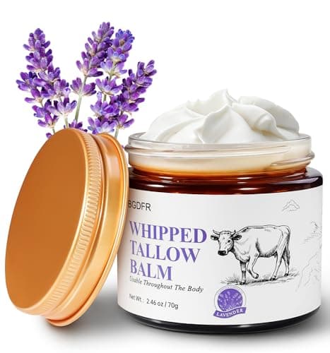 BGDFR Grass-Fed Beef Tallow Balm for Skin, Whipped Cream for Face, Natural Daily Moisturizing for Soft, Smooth Skin, Lavender - Image 1