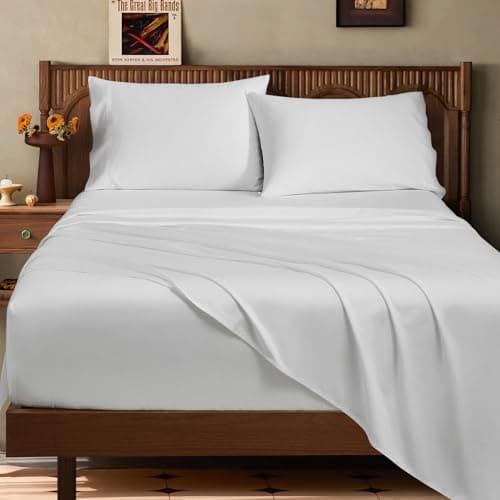 HYPREST 100% Egyptian Cotton Sheets Cal King Size - Deep Pocket California King Sheets, 1200 Thread Count Soft & Crisp Bed Sheets Set, Durable Cooling Luxury Hotel Bedding, Oeko-TEX Certified, White - Image 1