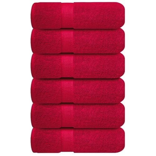 Infinitee Xclusives Burgundy Hand Towels for Bathroom - Set of 6 (16x28 inches) 600 GSM, 100% Cotton Ultra Soft, Quick Drying, Hotel Quality Hand Towel Set (Burgundy) - Image 1