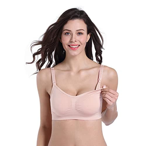 Stelle Nursing Bras Maternity Bra for Breastfeeding Pregnancy Wireless Bralette with Pads, Extenders (Black+Gray+Rose Pink,S) - Thumbnail 3