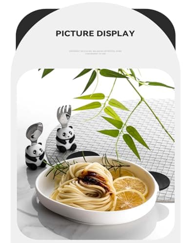 Ecrekhom Silicone Baby Feeding Set 5 Pcs, Weaning Supplies, Panda Baby Plates Baby Spoon & Fork, Baby Utensils Feeding Essentials - Thumbnail 5