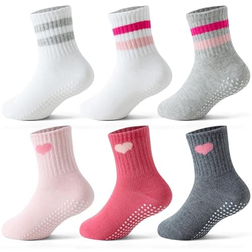 BISOUSOX Baby Grip Socks for Toddler Girls Boys 0-5T, Grippy Socks for Baby 6-12-18M, Non-Slip Walking Sock with Grips - Image 1