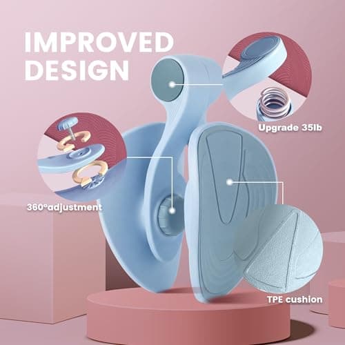 35LB Fixed-Resistance Inner Thigh Exerciser, Balanced Center-of-Gravity Hip & Leg Trainer for Women & Men, Easy-to-Use Lower Body & Pelvic Floor Workout Equipment for Home Gym (Purple) - Thumbnail 2