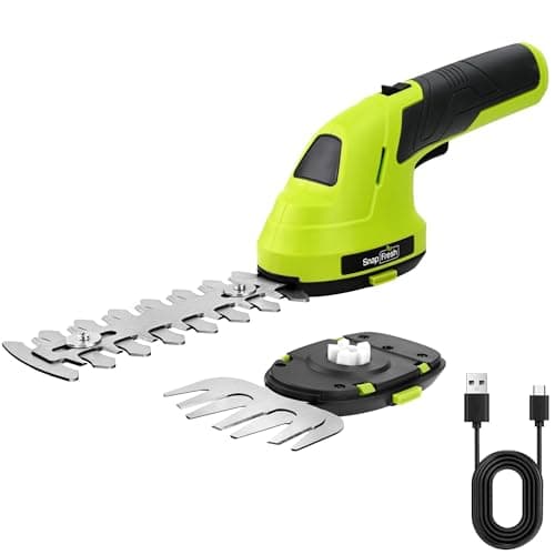SnapFresh Cordless Grass Shears & Hedge Trimmer, 2-in-1 Handheld Electric Lightweight Hedge & Shrub Trimmer with Battery for Garden Yard Lawn, 2.0Ah Battery & USB-C Charging Cable Included - Image 1