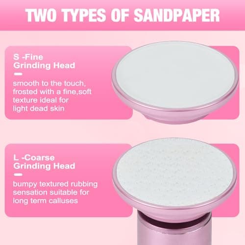 Electric Feet Callus Remover,Electric Foot Files for Men & Women,Pedicure Tool for Feet Dead Skin,Good Gift for Any Occasion,Professional Callus Remover with a Mini,Portable,Lightweight Design (Pink) - Thumbnail 3