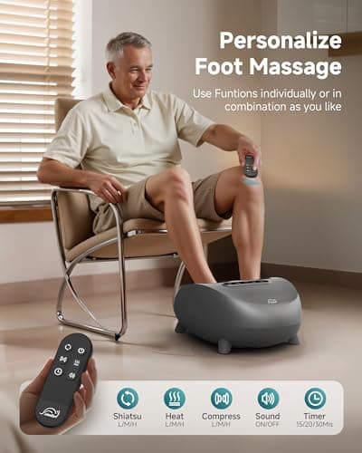 Snailax Foot Massager with Heat and Compression, Shiatsu Foot Massager for Neuropathy and Plantar Fasciitis, Deep Kneading, Rolling, Remote Control, Fits up to Size 14 - Thumbnail 3