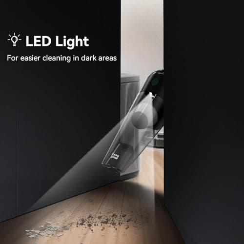 Minthouz Handheld Vacuum Cordless, Strong Suction Car Vacuum Cleaner with LED Light, Long Runtime Hand Vacuum Cordless Rechargeable, Hand Held Vac with Charging Base for Home/Car/Pet/Office - Thumbnail 5