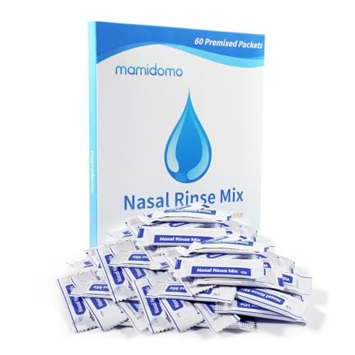 mamidomo 4.5g 60 Nasal Rinse Packets, Neti Pot Salt Packets, Individually Wrapped Packets for Saline Packets, Nasal Rinse Salt Packets, Allergy Relief Saline Solution for Neti Pots, Sinus Relief - Image 1