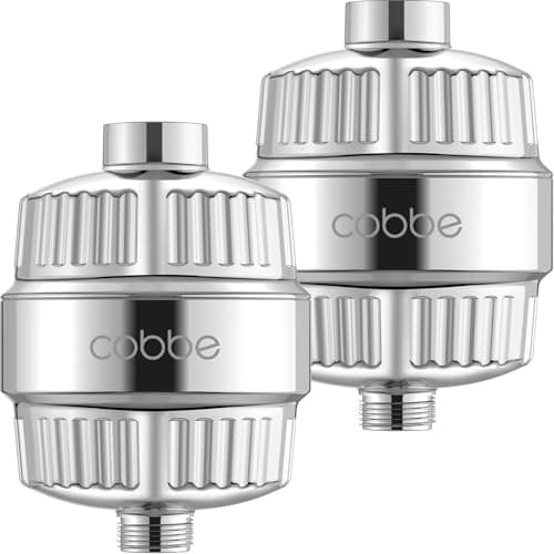 Cobbe HD HEAVY DUTY High Output Shower Filter 2 Pack – 99% REMOVAL Shower Head Filter for Hard Water, Heavy Metals, Chlorine and Harmful Substance, Improve your skin and hair - Chrome - Image 1