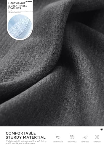 Obla Golf Quarter Zip Pullover for Men Mock Neck Sweatshirt Lightweight Sun Protection Men's Long Sleeve Golf Shirt (Dark Grey Melange_XXL) - Thumbnail 5