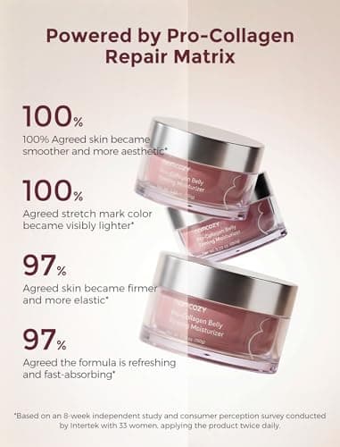 Momcozy Postpartum Stretch Mark Repair & Tightening Belly Cream, Mini Sachet Set, Retinol Alternative Peptides for Skin Firming, 0.54 oz (3 x 5g Sachets) - Thumbnail 6