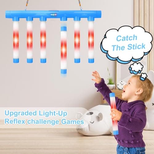 OCES Reflex Stick Game, Reflex Light-Up Sticks Reaction Training Hand Speed Challenge Game, Upgrade Hand Eye Coordination Training Toy Remote Control 3 Adjustable Speed (Light-Up Blue) - Thumbnail 2