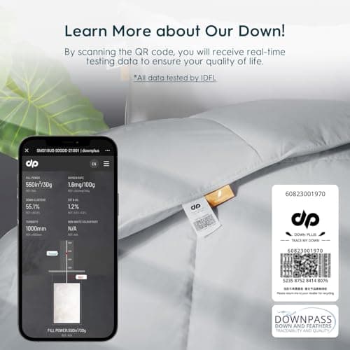 WarmKiss King Size Down Comforter, Luxurious All-Season Duvet Insert with noiseless Skin-Friendly Tencel Blend Cover, Cloud-Soft & Breathable, 8 Corner Tabs, Machine Washable, Grey (106" x 90") - Thumbnail 4