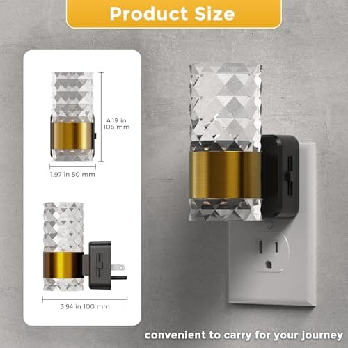 L LOHAS LED Night Light, Modern Night Lights Plug into Wall, 2 Pack 3000K Soft Warm 0-100LM Adjustable Nightlights,Automatic Nightlights Plug in with Dusk to Dawn Sensor for Room Bathroom Hallway - Thumbnail 4
